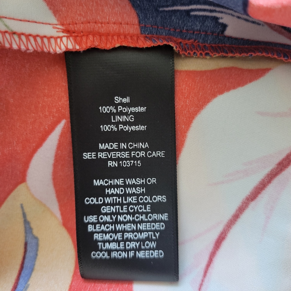 Nicole Miller Satin Multicolor Floral Pockets Straps Beach Maxi Dress Sz Large - Picture 11 of 13